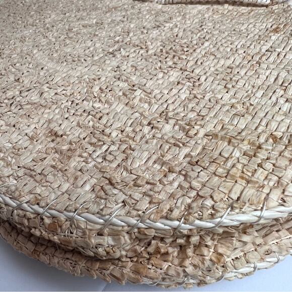 Vintage 1960 Caron Straw Wicker Round Seashell Embellished Purse Handbag Beige - Picture 13 of 14